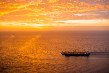 Ocean view on the sunrise