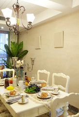 Pastoral style dining room interiors