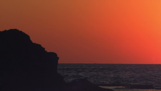 Royalty Free Stock Video Footage panorama of sunset at Dor Beach shot in Israel at 4k with Red.