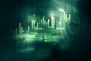 Naklejka premium financial graph on technology abstract background