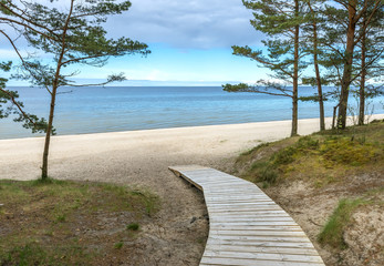 Coastal landscape at the famous marine resort in Jurmala, Latvia