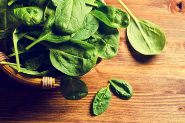Leaves of fresh spinach