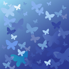 Abstract Blue Background with butterflies. Vector illustration o - 100087349