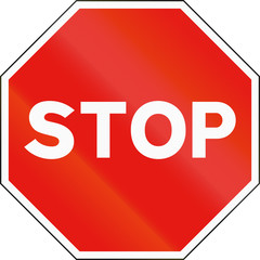 Road sign used in Spain - Stop