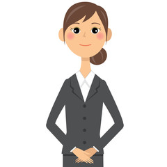 スーツの女性　あいさつ