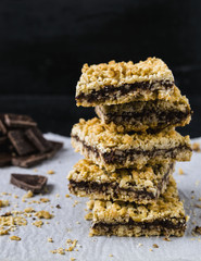 Oatmeal cookies with chocolate-nut filling 