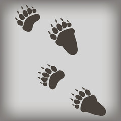 Obraz premium Bear footprint. Vector illustration. 