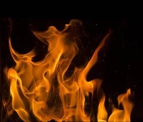Papier peint photo autocollant rond Flamme Ogień