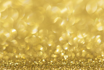 Gold glitter bokeh abstract light background