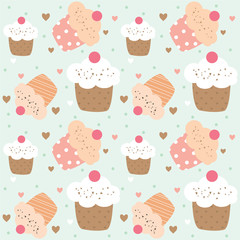 cupcake pattern suitable for gift wrap, background and etc