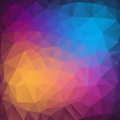 Violet , yellow , blue poly abstract background.