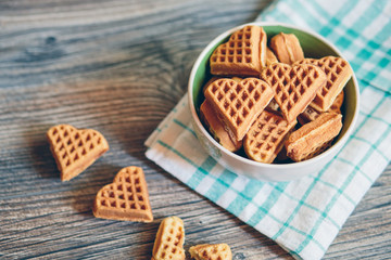 Cookies in a heart-shaped Valentine's Day.
