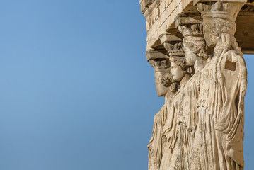 Close-up the Statues of the Caryatids