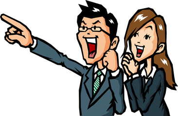 喜ぶビジネスマン