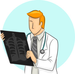 Man Doctor Examining X Ray