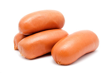 Sausages isolated on a white