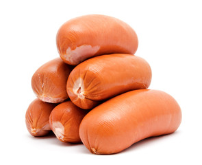 Sausages isolated on a white