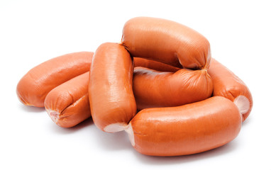 Sausages isolated on a white