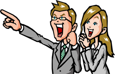 喜ぶビジネスマン