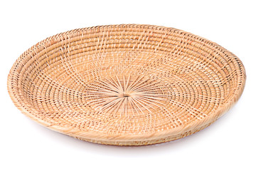 Fototapeta na wymiar weave wicker basket isolated on white background