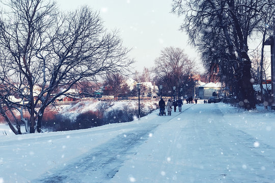city footpath winter