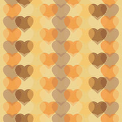 Seamless vector background with transparent decorative hearts