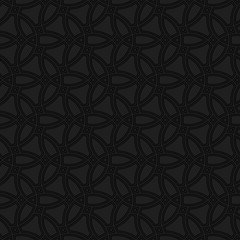 Geometric dark ornament with black elements. Seamless pattern for wallpapers and backgrounds