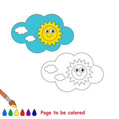 Day in vector cartoon to be colored.