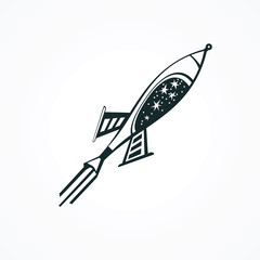 Rocket ship space icon - design element