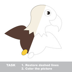 Eagle to be colored. Vector trace game.