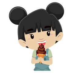 Girl Eating Ice Cream