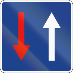 Road sign used in Spain - Priority over oncoming traffic
