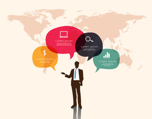 Business meeting with speech bubble infographic