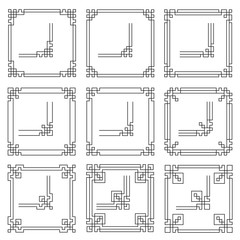 Vector frames borders art deco style
