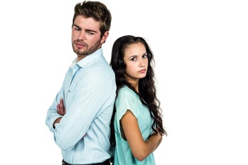 Couple back to back not talking after argument