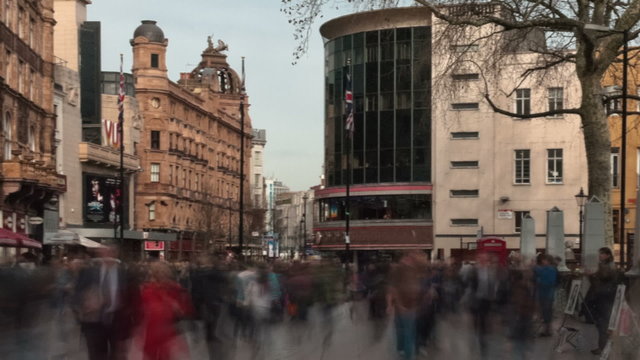 Time-lapse of Leicester Square. Cropped.
