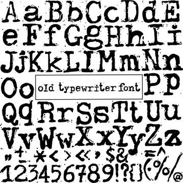 vector old typewriter font