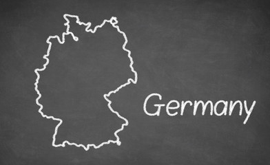 Germany map drawn on chalkboard