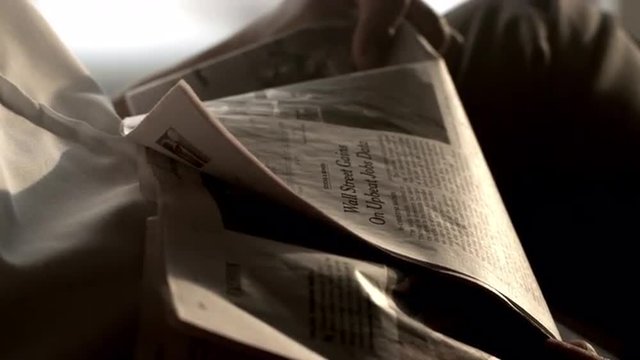 Close up of newspaper.