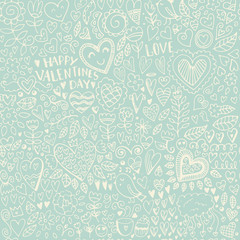 Valentines day seamless sketch pattern