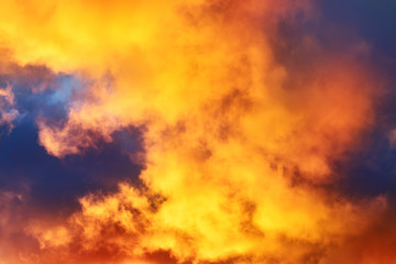 Dramatic clouds at dusk