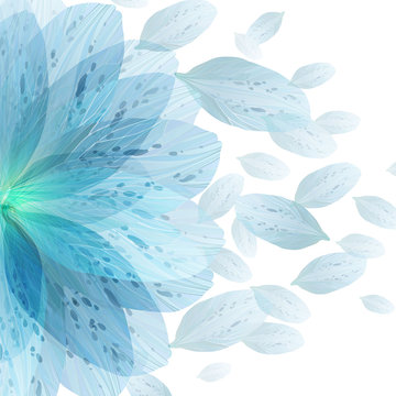 Floral round pattern of blue flower petals © lovelava