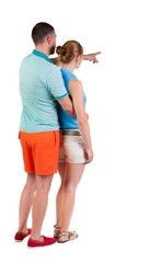 Fototapeta premium young couple pointing.
