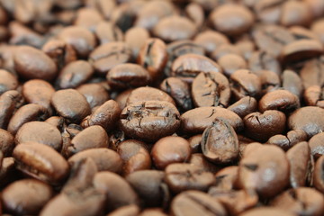 Coffee beans closeup background