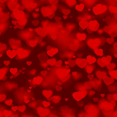 Red heart love 3d wrapping. Valentines day seamless transparent texture. Deep blur pattern background.