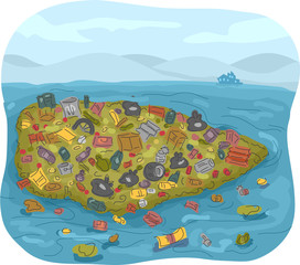 Naklejka premium Garbage Patch Sea