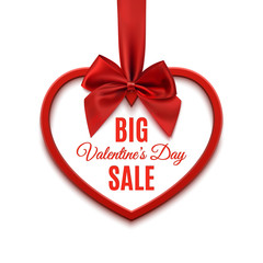 Big Valentines day sale, poster template.