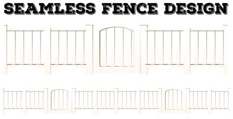 Seamless background with fence and gate