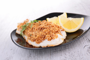 fried fish and lemon