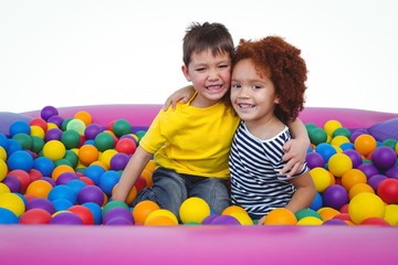 Fototapeta na wymiar Cute children in ball pool